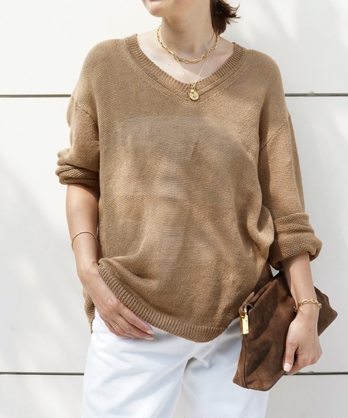 「Deuxieme Classe」 長袖ニット - グレー レディースの画像