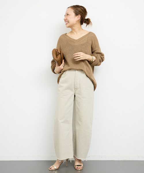 「Deuxieme Classe」 長袖ニット - グレー レディースの画像
