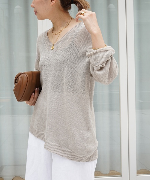 「Deuxieme Classe」 長袖ニット - グレー レディースの画像