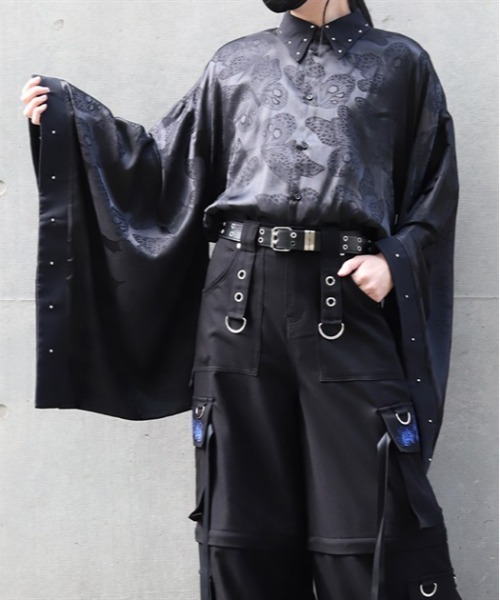 REZEN（リゼン） シャツ 蝶JQスタッズ和袖シャツ メンズ : ZOZOTOWN