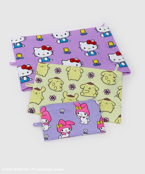 ポーチ 「BAGGU×Sanrio」GO POUCH Hello Kitty and Friends Florals/3P レディース_3