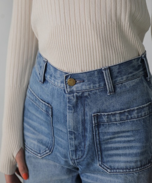 「CREOLME」 ブーツカットデニムパンツ SMALL ブルー レディースの画像