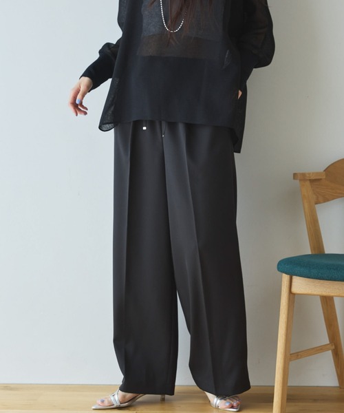 スラックス パンツ ウォッシャブルセンタープレスパンツ レディース