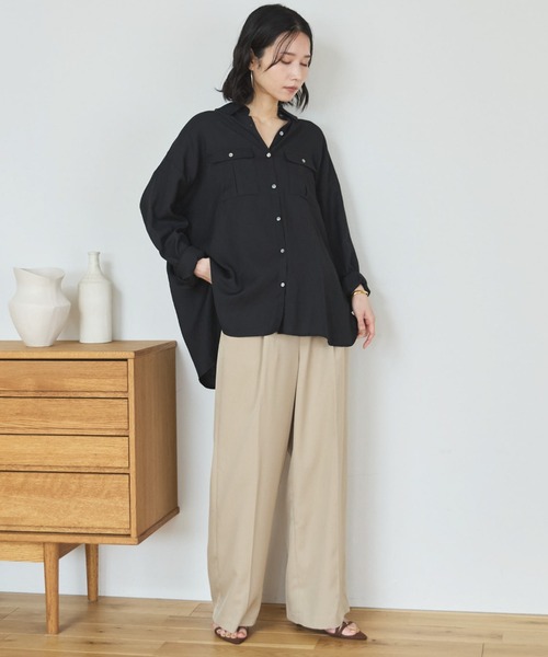 スラックス パンツ ウォッシャブルセンタープレスパンツ レディース_6