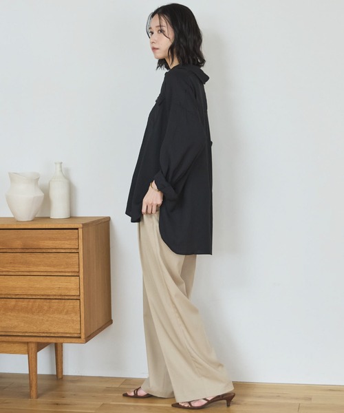 スラックス パンツ ウォッシャブルセンタープレスパンツ レディース_11