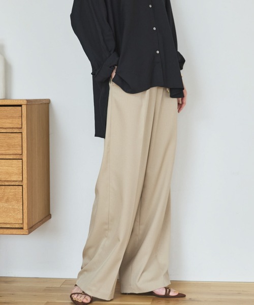 スラックス パンツ ウォッシャブルセンタープレスパンツ レディース_13