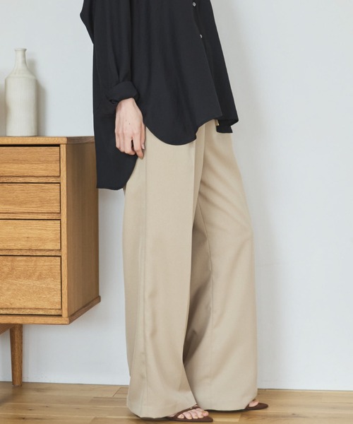 スラックス パンツ ウォッシャブルセンタープレスパンツ レディース_14