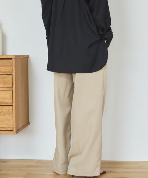 スラックス パンツ ウォッシャブルセンタープレスパンツ レディース_15