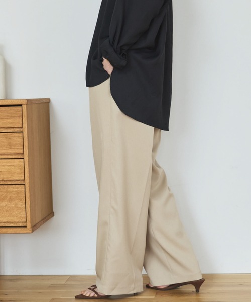 スラックス パンツ ウォッシャブルセンタープレスパンツ レディース_16