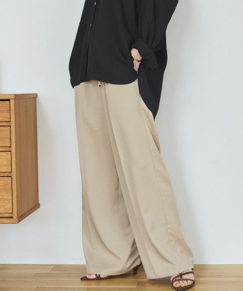 スラックス パンツ ウォッシャブルセンタープレスパンツ レディース_17