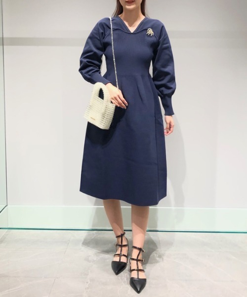 セルフォード ロングワンピース　36 CELFORD（セルフォード） 長袖ワンピース 36 ネイビー レディース