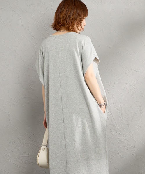 新品★mizuiro ind ミズイロインド 半袖ワンピース グレージュ mizuiroind（ミズイロインド） ワンピース フリース ノースリーブ
