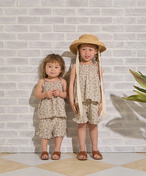 【美品】riziere リジェール　セットアップ　５点セット　110cm riziere（リジェール） セットアップ 小花柄シャーリングセットアップ