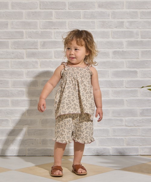 【美品】riziere リジェール　セットアップ　５点セット　110cm riziere（リジェール） セットアップ 小花柄シャーリングセットアップ