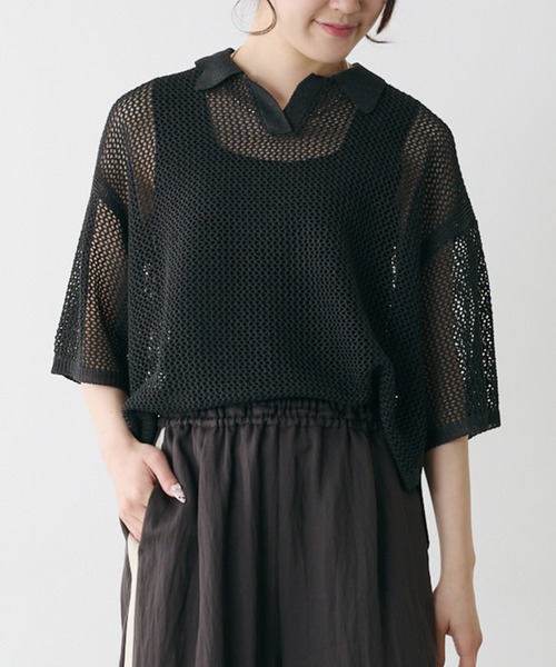 pual ce cin ポロシャツ ポロ メッシュニットポロ レディース
