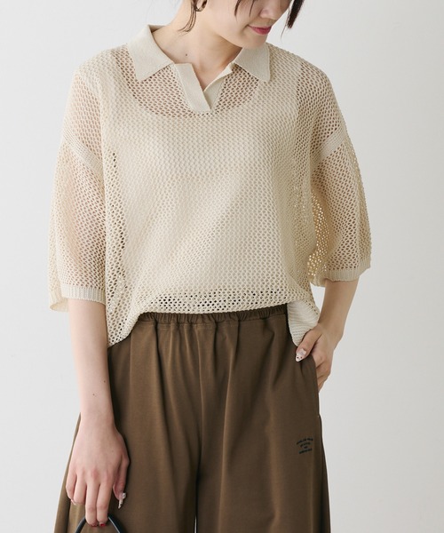 pual ce cin ポロシャツ ポロ メッシュニットポロ レディース