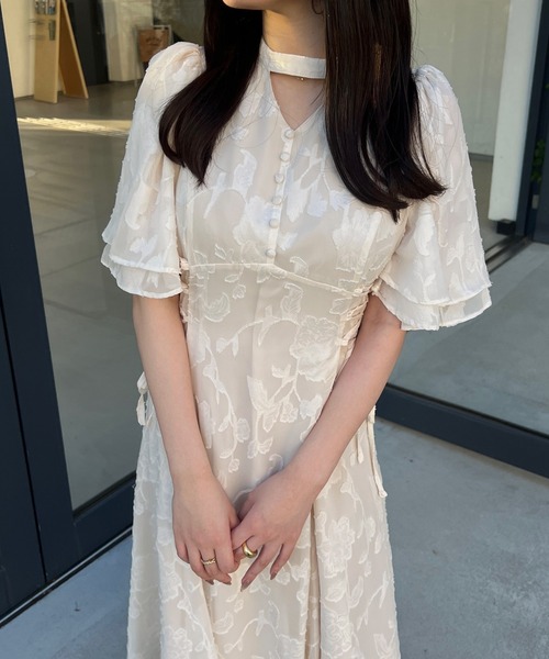 「junoah」 半袖ワンピース LARGE アイボリー レディース_画像5