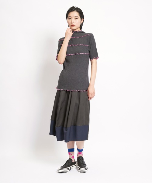 「gomme」 半袖カットソー MEDIUM グレー レディース_画像8
