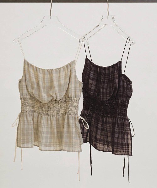 キャミソール TODAYFUL Check Jacquard Camisoleの画像
