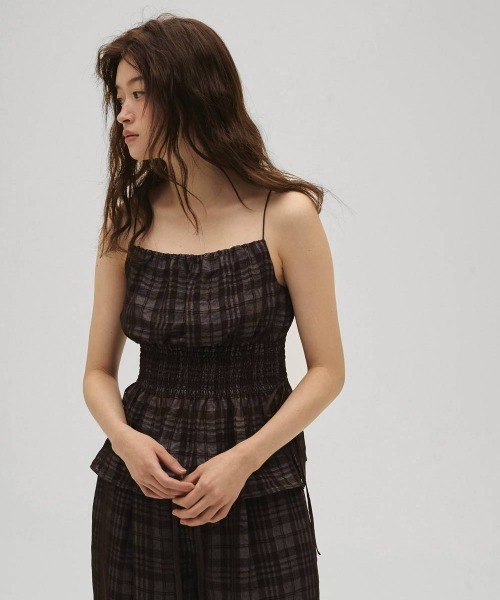 キャミソール TODAYFUL Check Jacquard Camisoleの画像