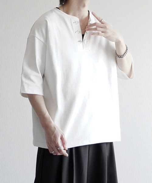 「ELLUV」 半袖Tシャツ L ホワイト メンズ_画像3