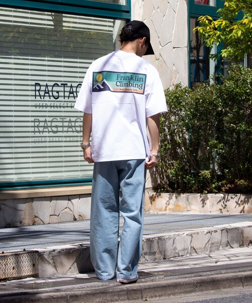 「Franklin Climbing」 半袖Tシャツ L グレイッシュベージュ メンズ_画像3