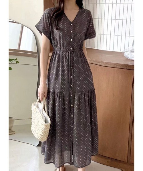 FAVORITO ワンピース 半袖 Vネックシャツワンピース : ZOZOTOWN Yahoo
