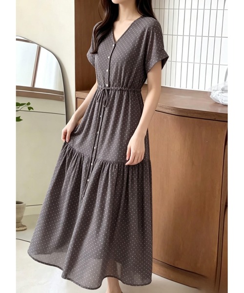 FAVORITO ワンピース 半袖 Vネックシャツワンピース : ZOZOTOWN Yahoo