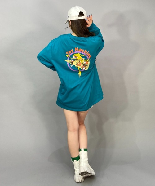 「TOY MACHINE」 長袖カットソー M ブルー系その他 レディース_画像9