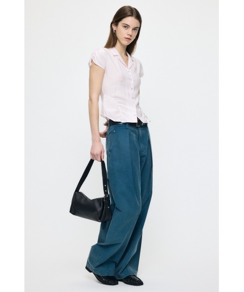 MOUSSY（マウジー） ワイドパンツ パンツ CURVE LINE TUCK パンツ