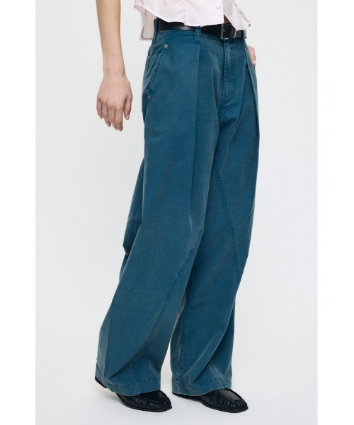 MOUSSY（マウジー） ワイドパンツ パンツ CURVE LINE TUCK パンツ