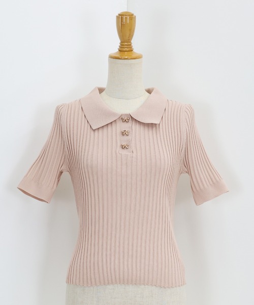 「BLUEEAST」 7分袖ニット MEDIUM ピンク レディース_画像4