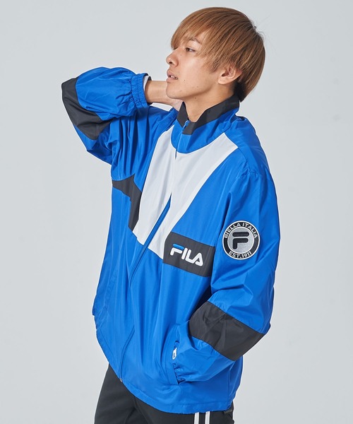 FILA（フィラ） ナイロンジャケット 「FILA/フィラ」バックプリント FILA バックプリントスタンドジャケット