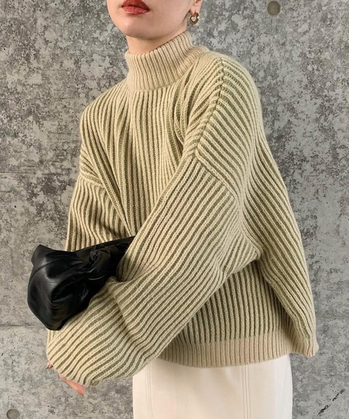 select MOCA（セレクトモカ） ニット レディース バイカラーリブ編み