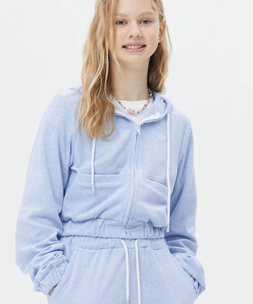 パーカー KIRSH SMALL CHERRY CROP TERRY ZIP UP JUMPER LS/キルシースモールチェリークロップテリージップア