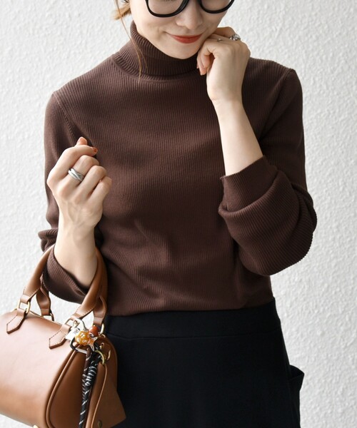 美品・希少✨アパルトモン　Border タートルネックニット リブニットセーター SHIPS any ニット セーター any:「手洗い可能」デリケート リブ