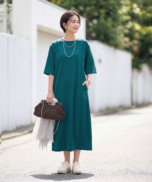 STYLE DELI（スタイルデリ） ワンピース さらさらシンプル5分袖