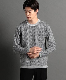 ニャロメ×PGクールネックニット0 HIDEAWAYS NICOLE（ハイダウェイ ニコル） セーター ニット ヘリンボン