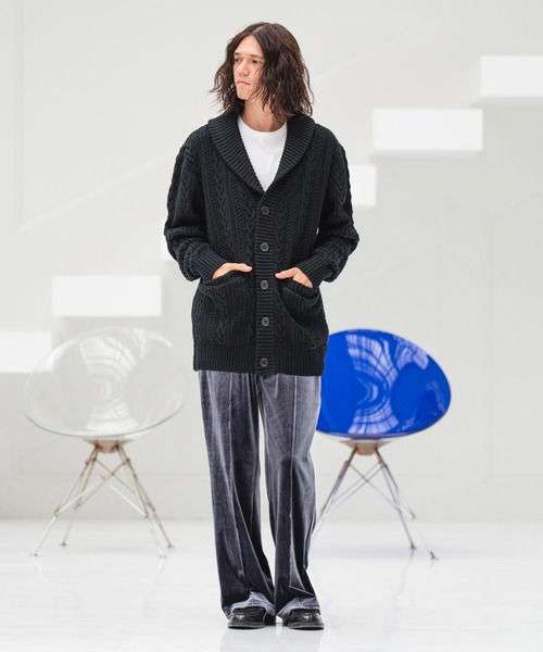 CAMBIO（カンビオ） カーディガン mcg3295- ショールカラーケーブル