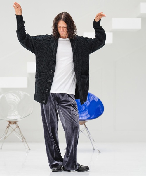 新品・未使用　CAMBIO ショールカラーケーブルカーディガン L 新品・未使用 CAMBIO ショールカラーケーブルカーディガン L ニット