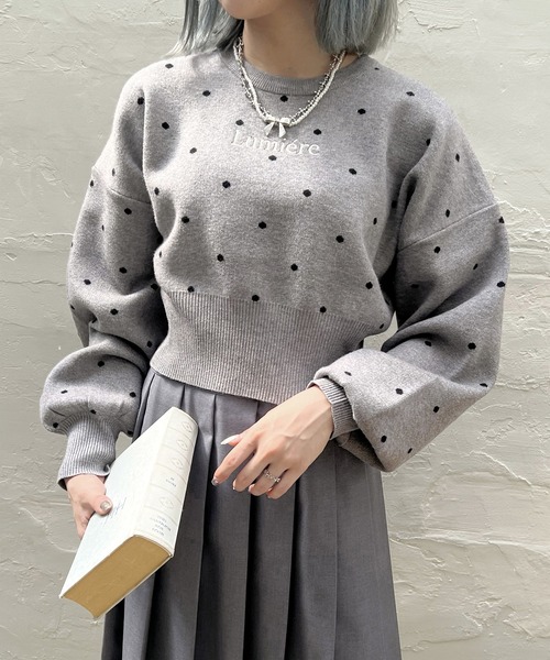 ニット セーター Wジャガードニットプルオーバー レディース