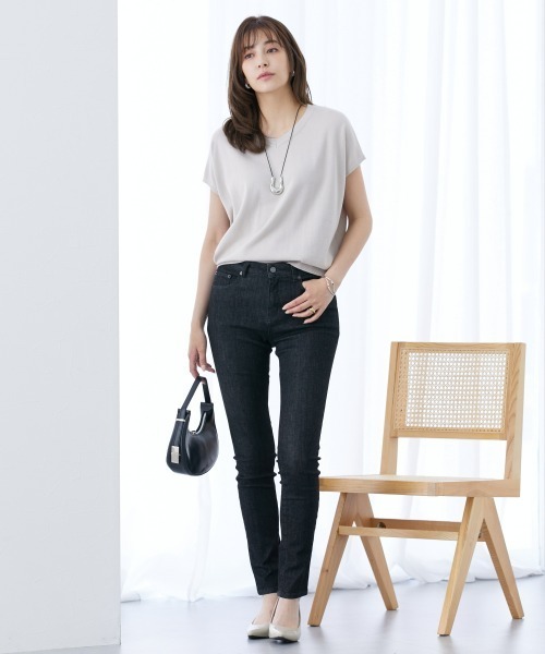 23区 DENIM 大きいサイズ46 形綺麗☆グレー☆デニム☆パンツ☆ジーンズ 一部店舗限定】23区DENIM ストレッチ ワイドパンツ / 23区