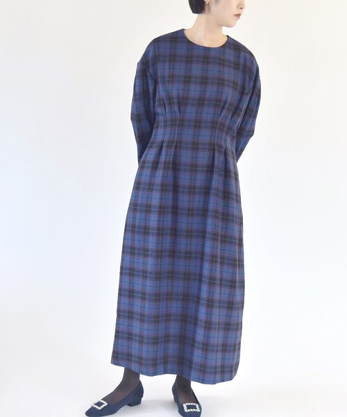 quaranciel ワンピース quaranciel:「手洗い可能」チェック シェイプ