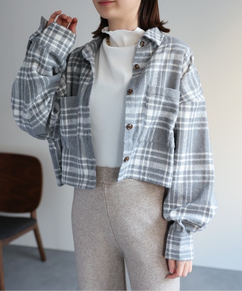 LACーVERT ブラウス シャツ ショート丈チェックシャツ