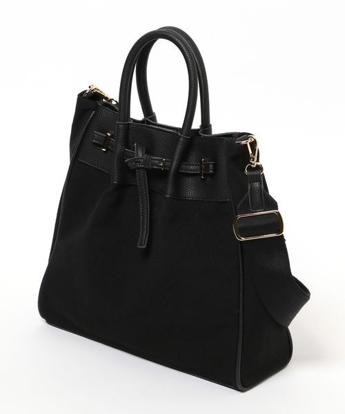 激安店舗 mysty woman 102096 レザー×キャンバスBAG トートバッグ バッグ