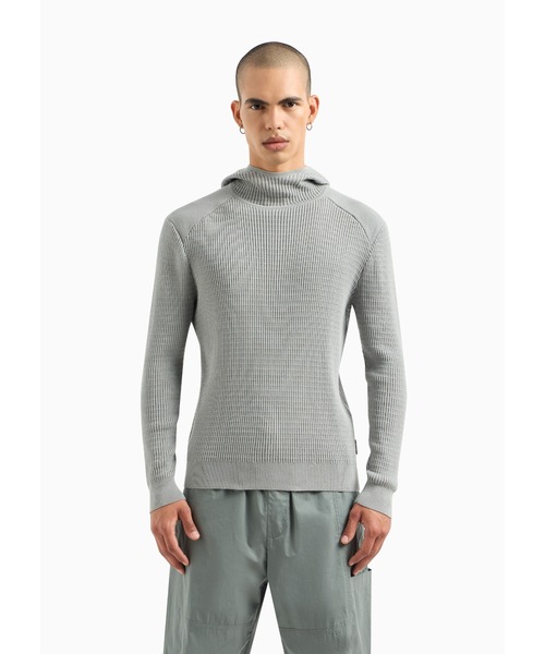 (取寄) アルマーニエクスチェンジ メンズ テクスチャー AX ロゴ セーター Armani Exchange men Textured Ax Logo Sweater String Armani Exchange crew neck textured logo sweater in dark gray