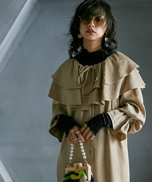 リュクス デイリー フリル マキシ ワンピース クラシカルフリルロングワンピ | outlet | axes femme online shop