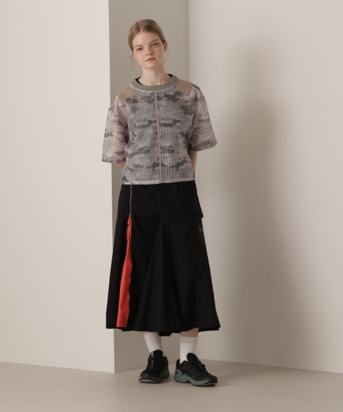 AVIREX アヴィレックス ナイロンスカート 黒 オレンジ レディース M MILITARY MA-1 SKIRT/ミリタリーMA-1スカート | AVIREX