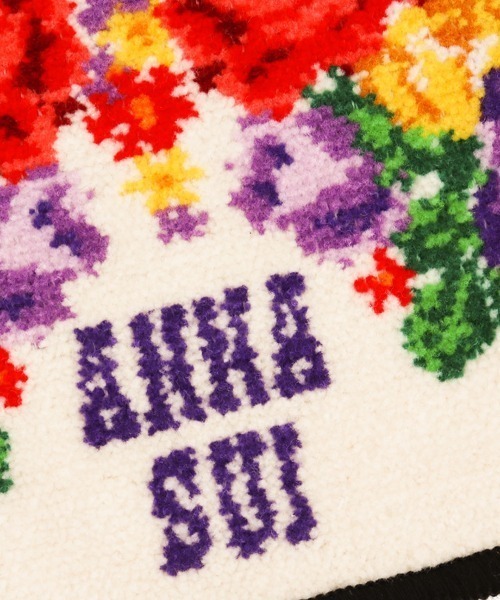 ANNA SUI ハンカチ ローズ柄シェニール織タオルハンカチ