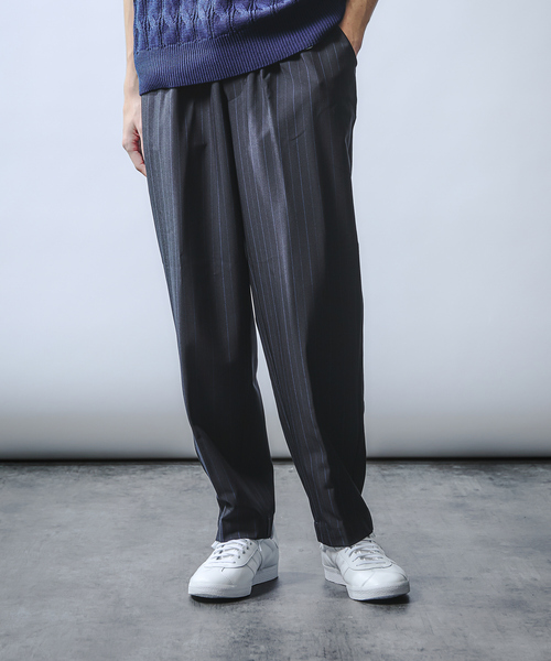 アバハウス（ABAHOUSE）/【ストライプ】ワイド テーパードパンツ ABAHOUSE（アバハウス） パンツ 「ペンストライプ」ワイド テーパード